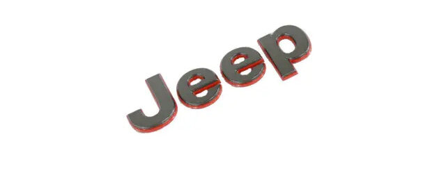 Mopar 68299026AA Jeep Logo Grille Nameplate with Red Outline for 17-18 Jeep Wrangler JK
