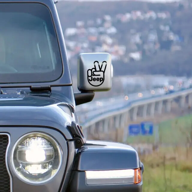 Mopar Jeep Wave Outline Hand Graphic for 01-24 Jeep Wrangler TJ, JK, JL, & Gladiator JT