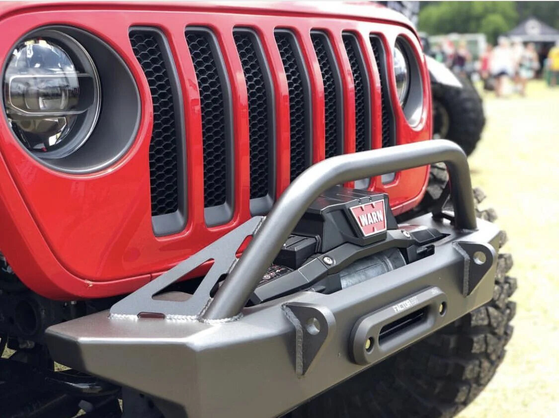 Motobilt MB1078-B Crusher Front Bumper with Bull Barfor 18-26 Jeep WranglerJL& Gladiator JT