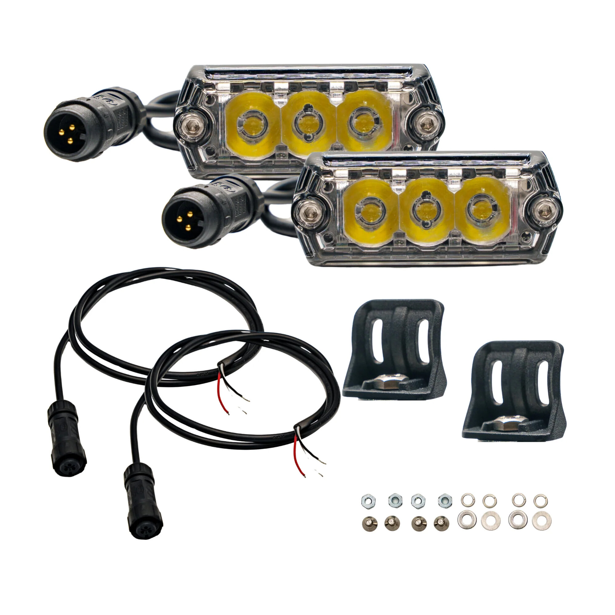 Nacho Offroad Lighting NAN122 NANO Light Set - Drive, White with Amber Backlight, 2-Pack