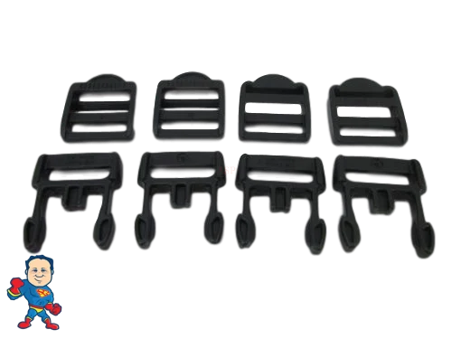 Nexus Hot Tub Cover Strap Side Clip Repair Kit – 4 Piece Set with 1 Inch Strap Hardware