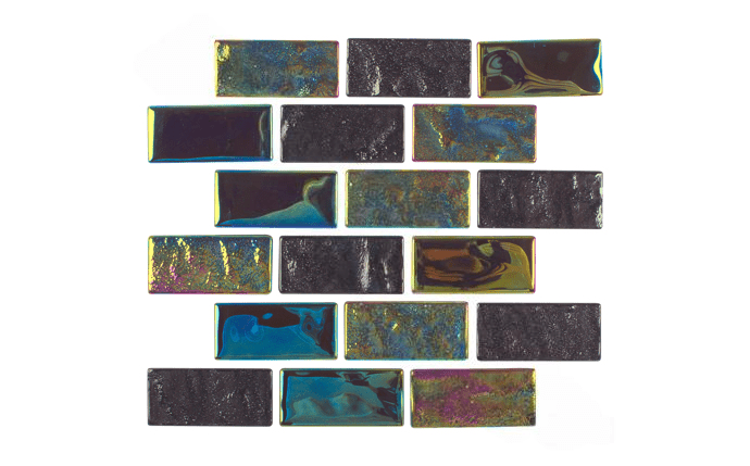NPT 1″ x 2″ Equinox Textured Glass Tile Multicolor EQX-AURORA1X2