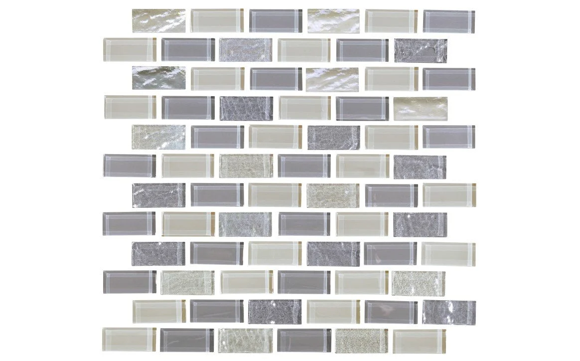 NPT ELY-GRAY1X2 1″ x 2″ Elysium Iridescent Glass Tile Gray