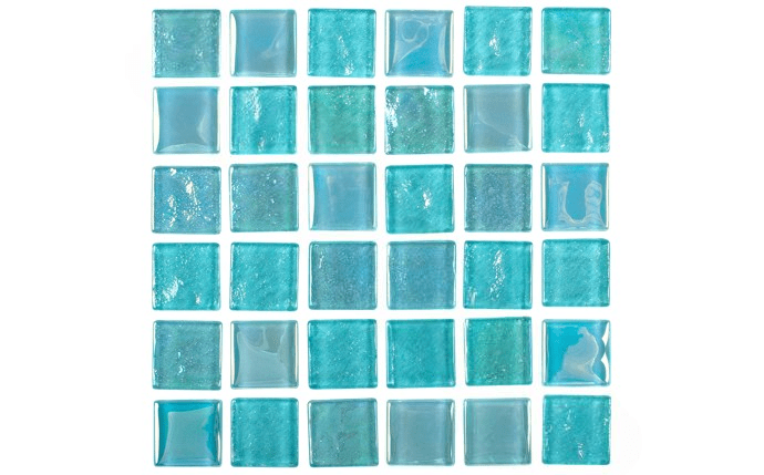 NPT EQX-WINTER 1″ x 1″ Equinox Textured Glass Tile Icy Teal