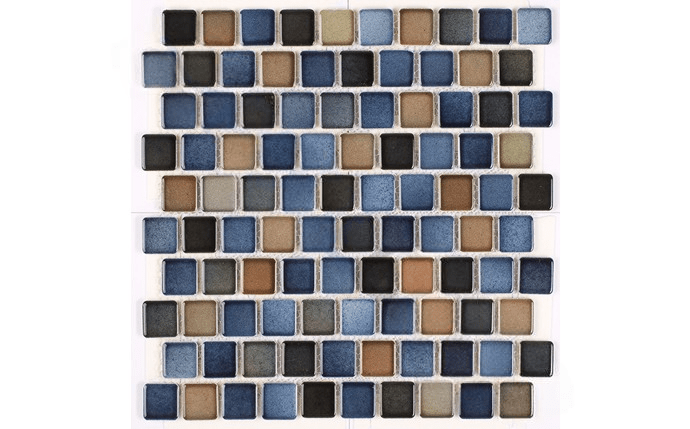 NPT MIX-BLUE BAY 1″ x 1″ Mix Mosaic Tile Blue Brown Blend