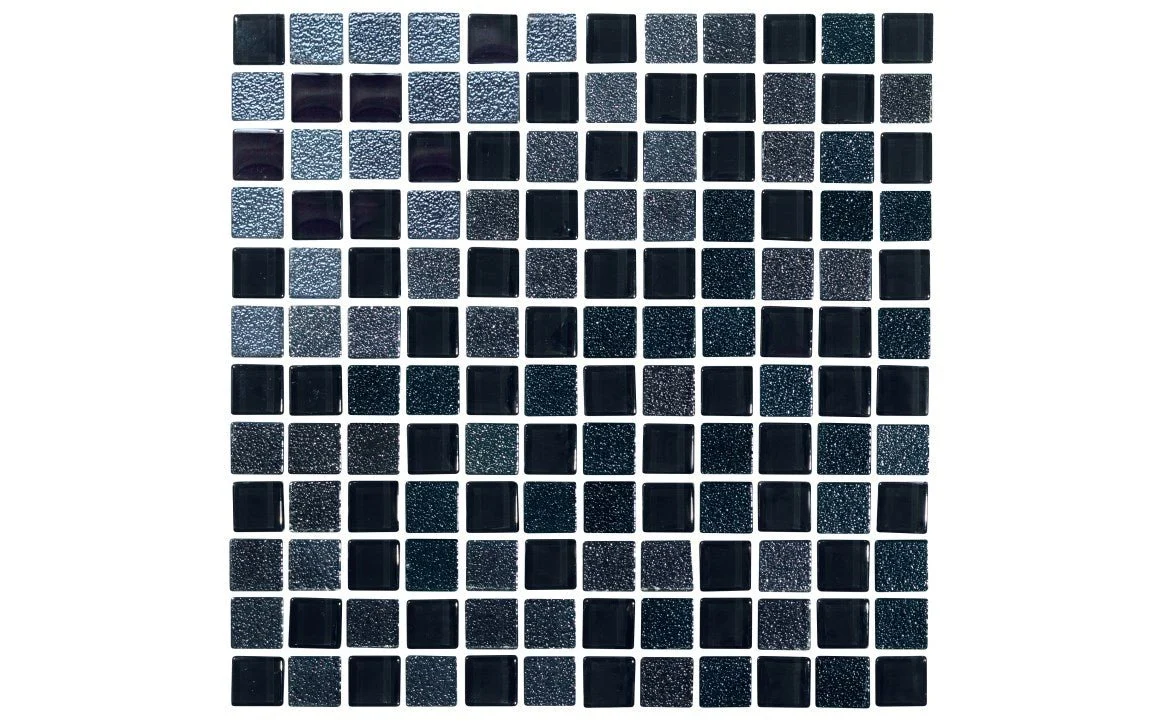 NPT SNR-BLACK 1″ x 1″ Iridescent Glass Tile Black
