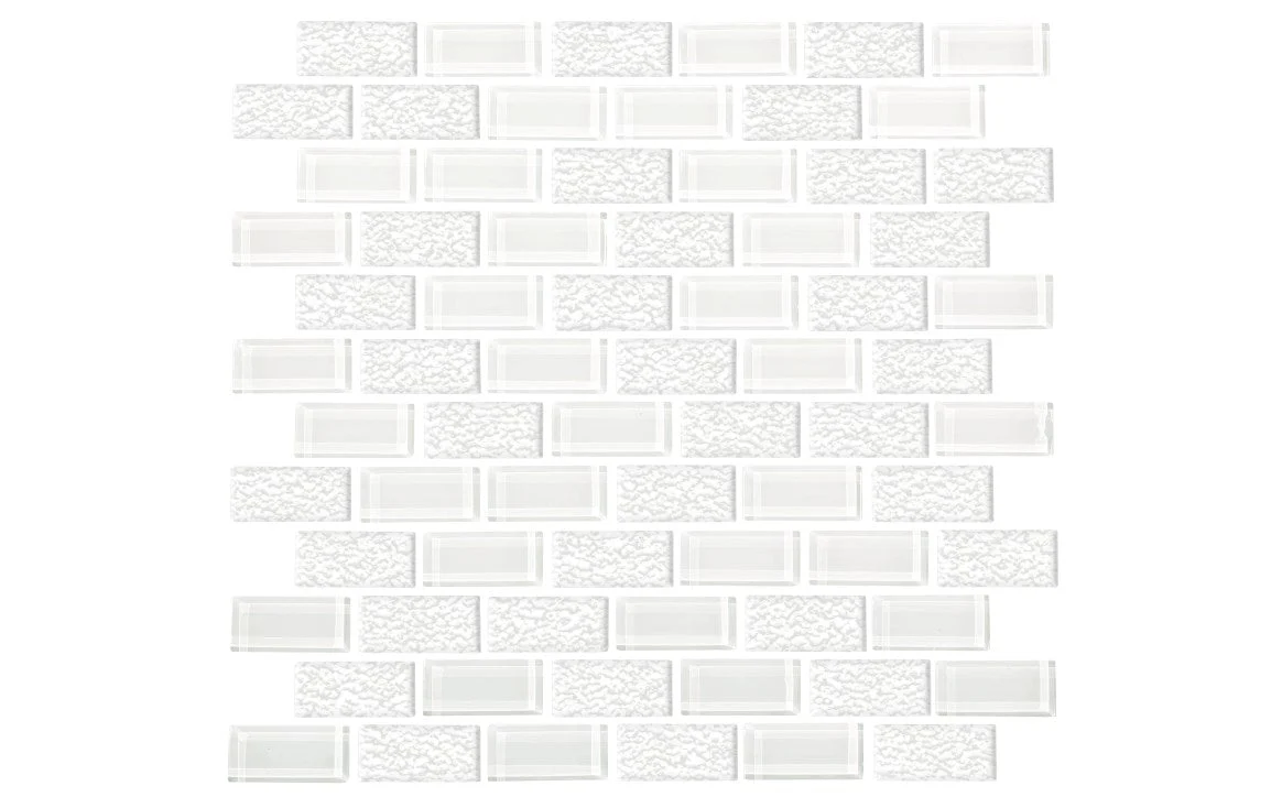 NPT SNR-WHITE1X2 1″ x 2″ Iridescent Glass Tile White