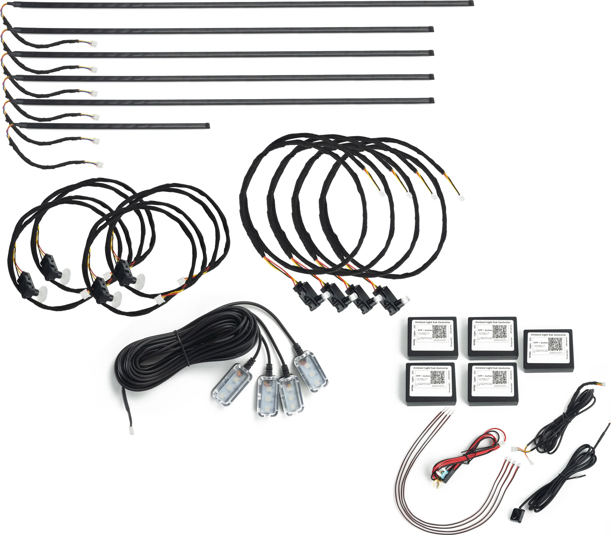 Oracle Lighting 4240-332 Dynamic ColorSHIFT 18-Piece Universal LED Interior Kit - Bluetooth Multi-Zone Lighting
