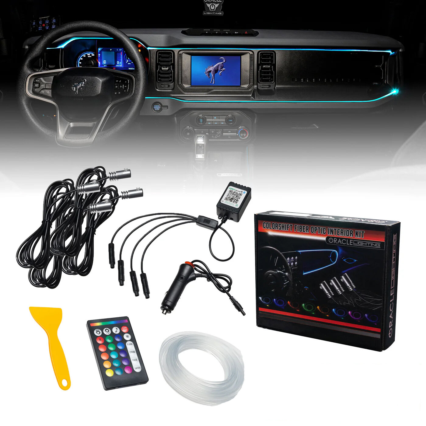 Oracle Lighting 4237-333 ColorSHIFT Fiber Optic LED Interior Dash Board Kit for 21-25 Ford Bronco
