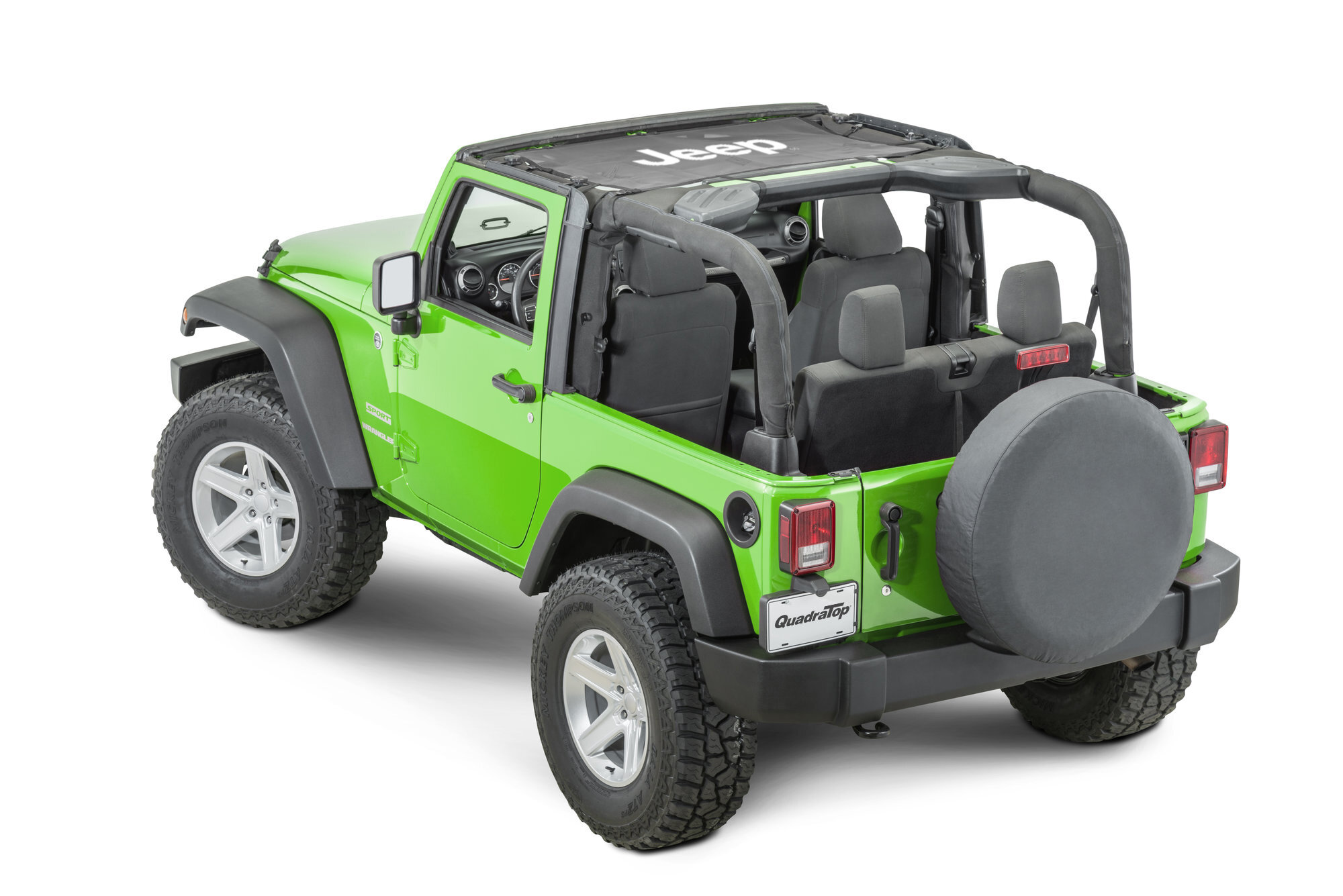 QuadraTop Jeep License Jeep Licensed Freedom Mesh Bimini Top for 07-18 Jeep Wrangler JK