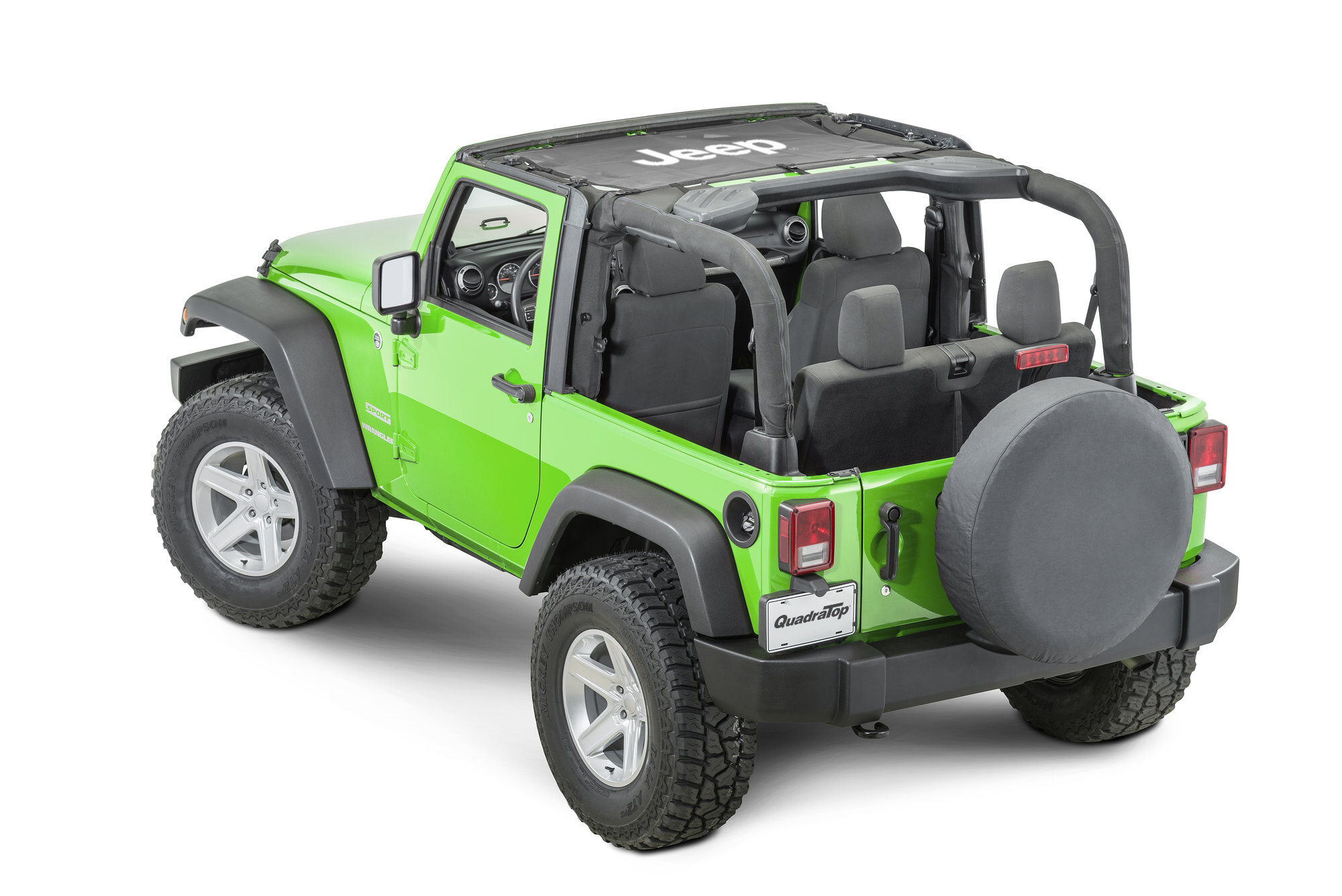 QuadraTop Jeep License Mesh Bimini Top for 07-18 Jeep Wrangler JK
