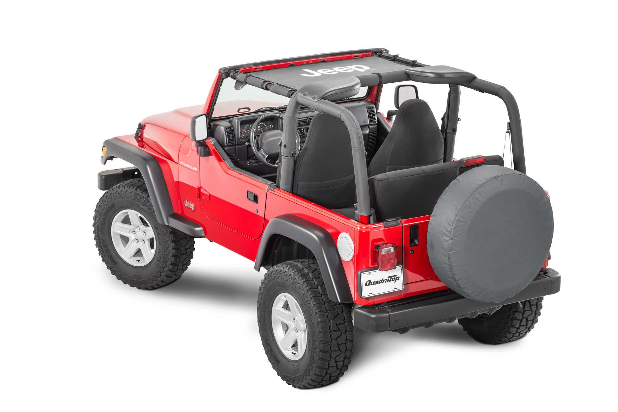 QuadraTop Jeep License Jeep Licensed Mesh Bimini Top - Front for 87-95 Jeep Wrangler YJ