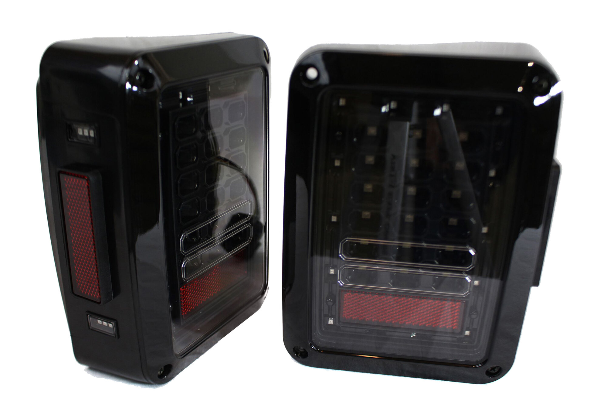 Race Sport Lighting RSJ10SLT Blackout LED Tail Lights for 07-18 Jeep Wrangler JK