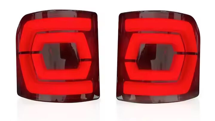 Race Sport Lighting RSJTTLC Flush Mount Double-C Style Plug N Play LED Tail Lights with Smoked Lens for 20-26 Jeep Gladiator JT