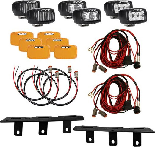 Rigid Industries 46731 Mod Bumper Triple SR-M Fog Light Kit for 21-26 Ford Bronco with a Performance Heavy Duty Modular Bumper
