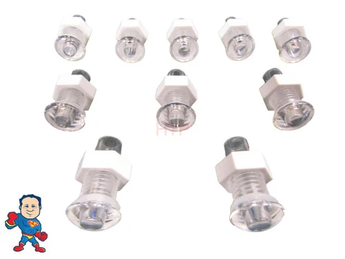 Rising Dragon Mini POL Clear Light Lens Fittings – 10 Pack – 1/2″ Hole, 11/16″ Face – Point of Light