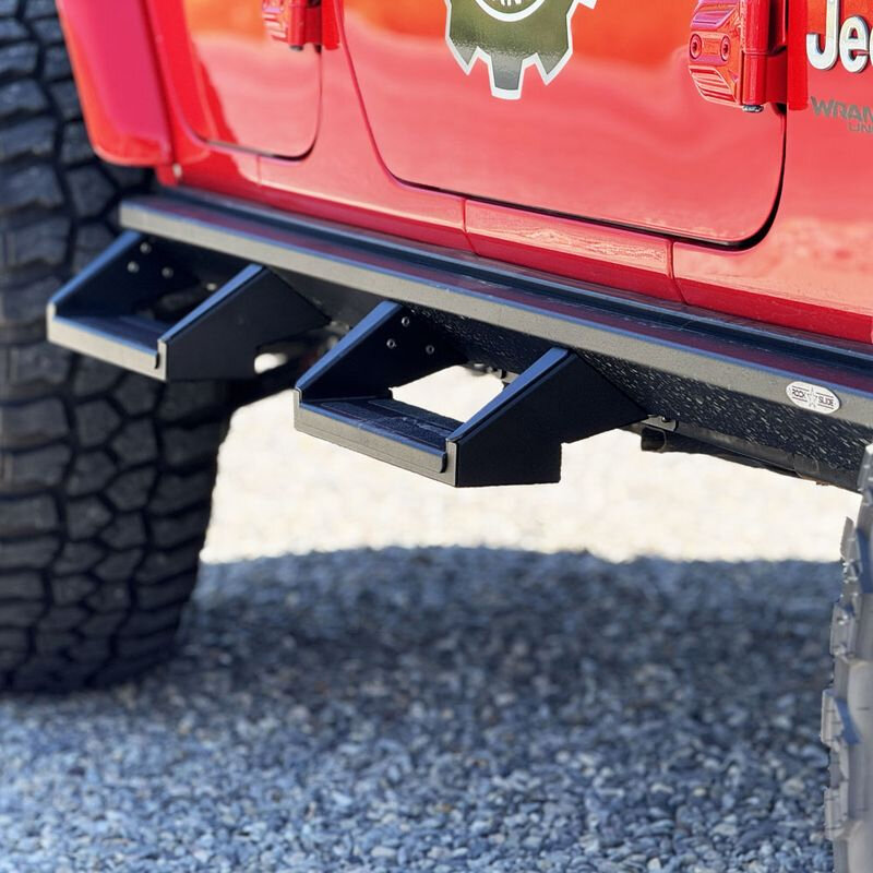 Rock Slide Engineering Removable Drop Steps for 18-26 Jeep Wrangler JL with Deluxe Rock Rails