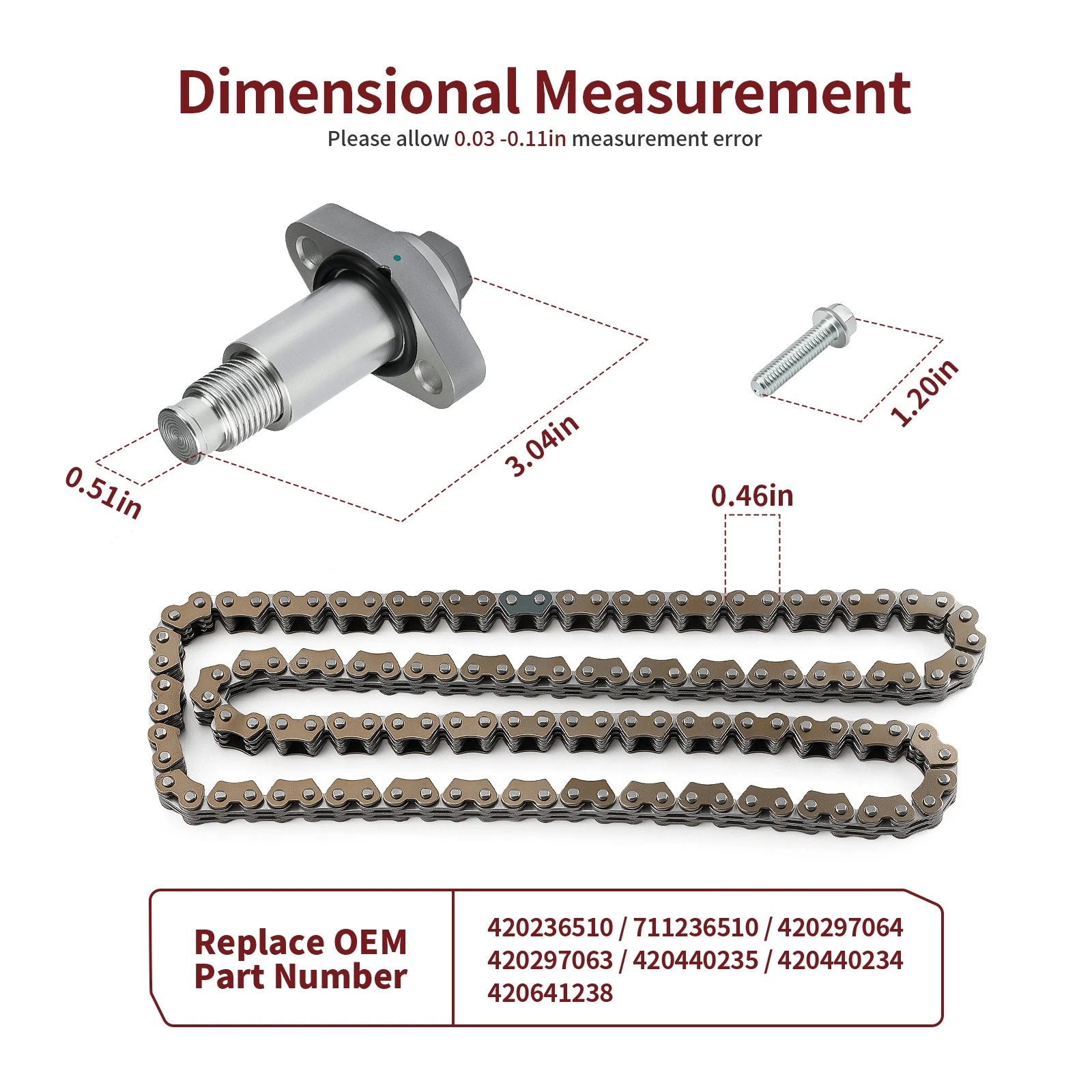 Aluminum Tensioner Cam Timing Chain for Can-Am Skandic V800 (2007–2012)