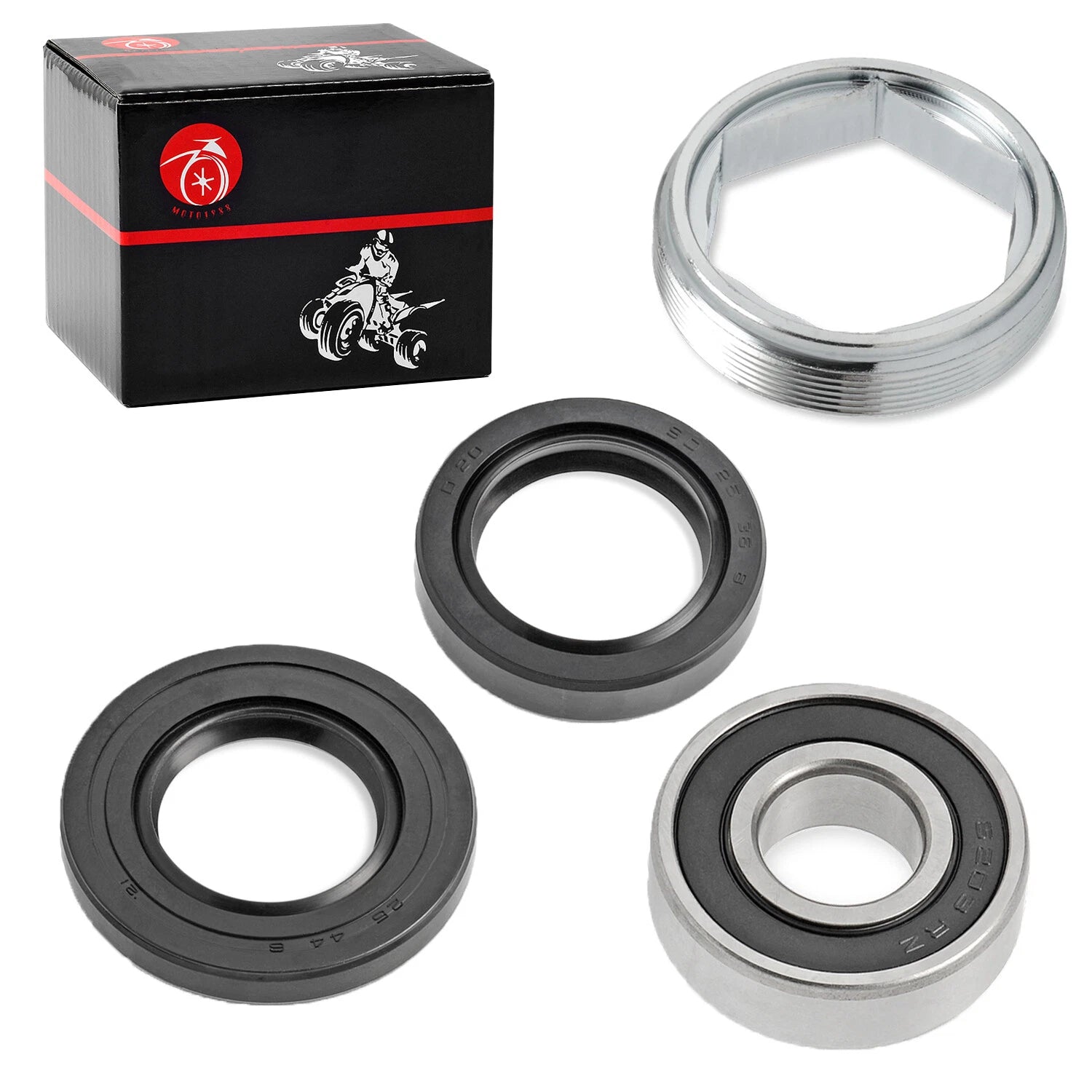 Steering Bearing & Seal Holder Nut Kit for Yamaha Grizzly Kodiak 400 450 YFZ450R (2007–2019)