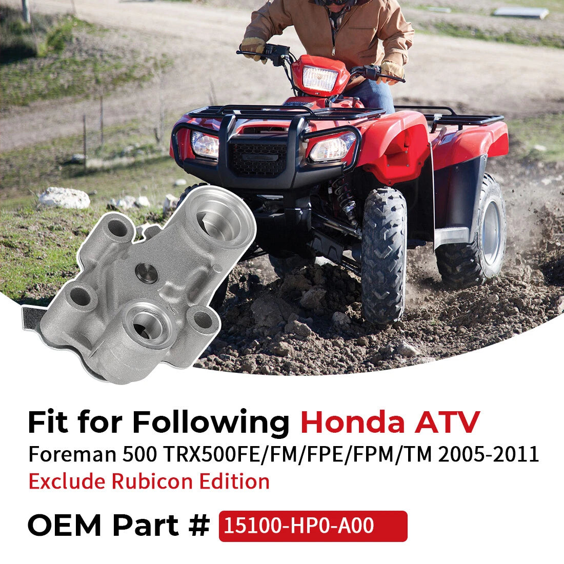 Oil Pump Assembly for Honda TRX500 FourTrax Foreman 2005–2011 15100-HP0-A00