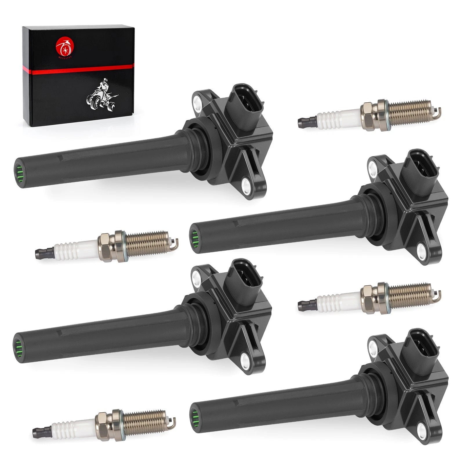 Set of 4 Ignition Coils w/Spark Plug for Yamaha RX1800 AX190 SX190 (2012–2018)