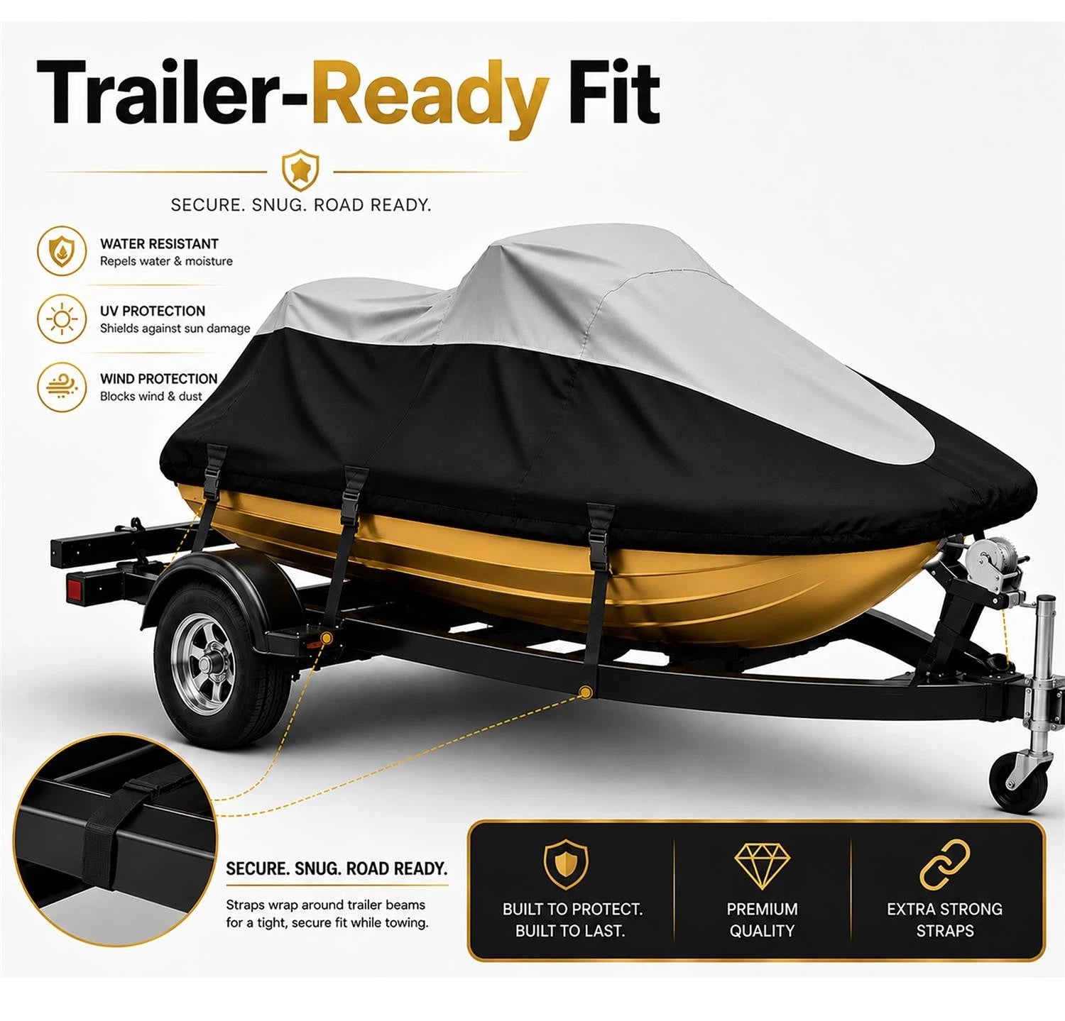 Jet Ski Cover for Seadoo Bombardier GTS (2001–2002) Trailerable All Weather
