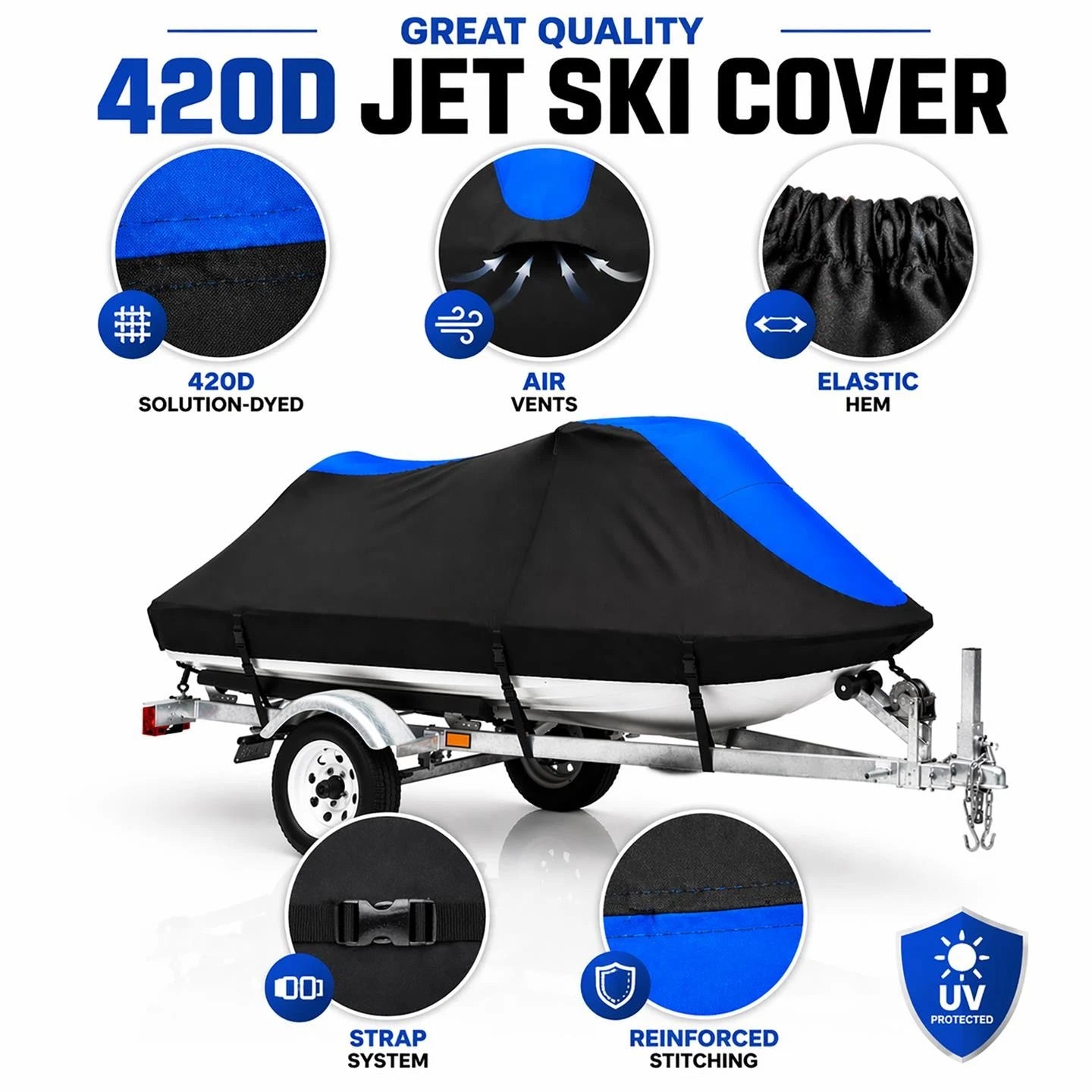 Jet Ski Cover for Sea Doo GT GTI (1991–2007) 420D
