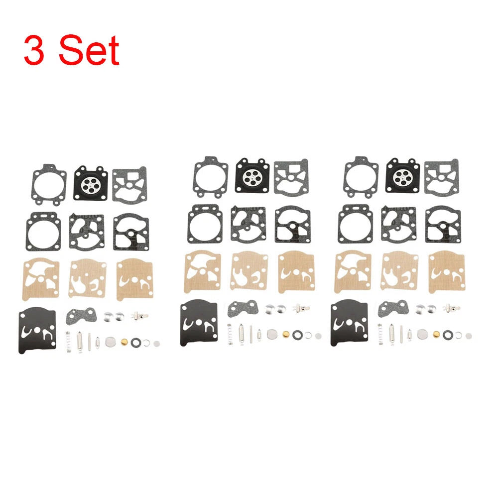 Set of 3 Carburetor Rebuild Kits for Walbro K20-WAT WA WT (Stihl, Echo, Husqvarna)