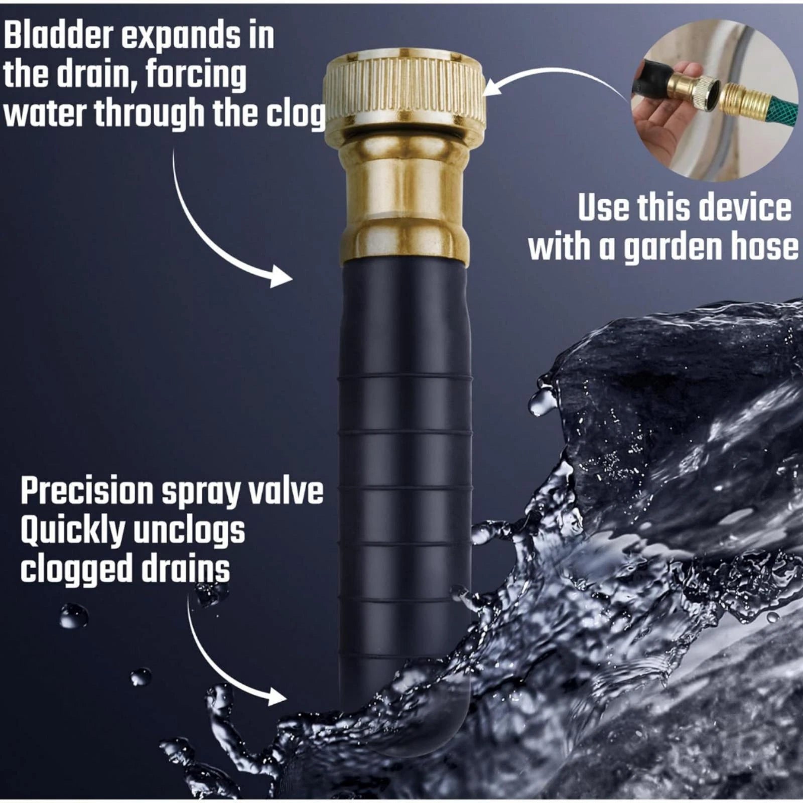 Drain Cleaning Bladder for 1.5-3 Inch Pipes (Fits )