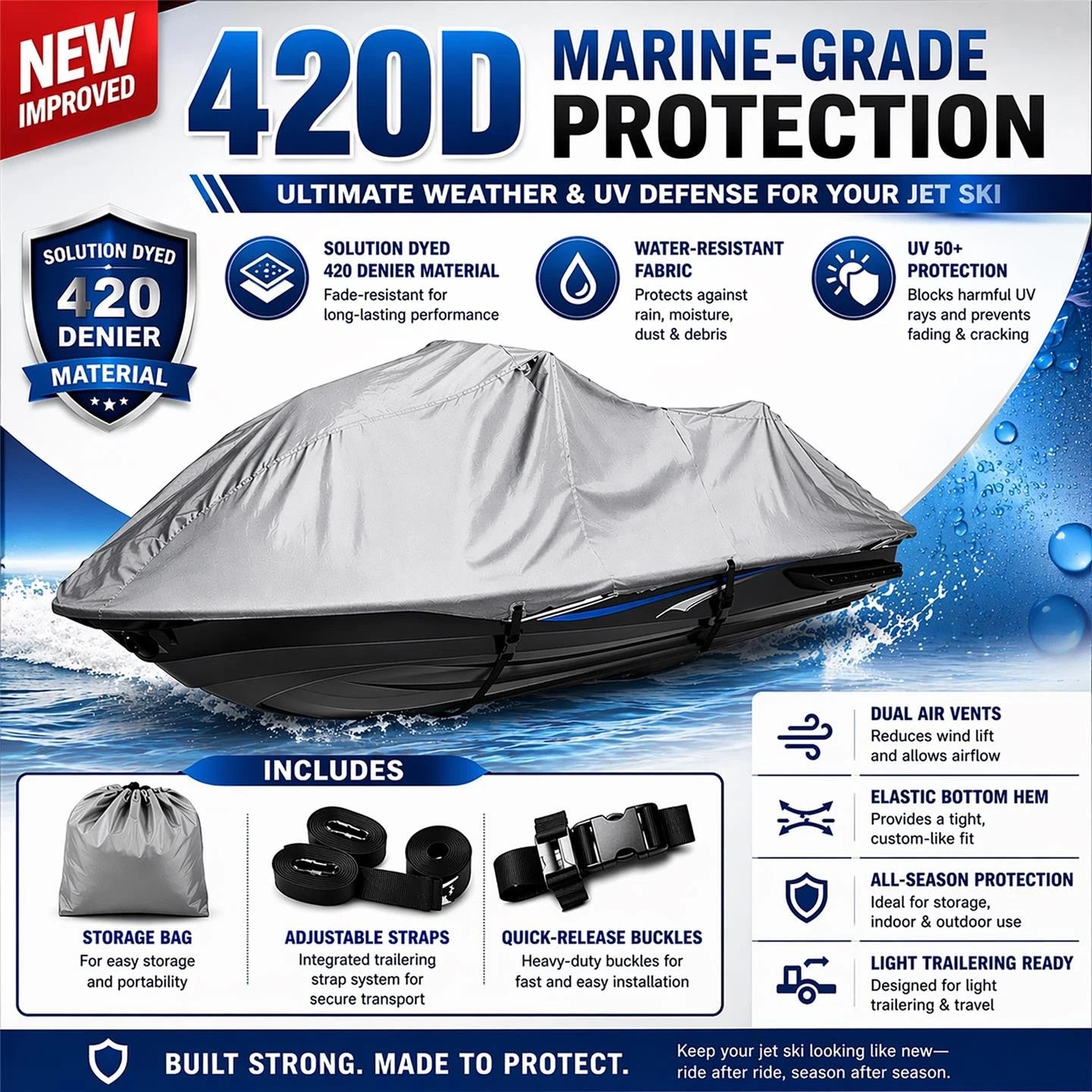 Jet Ski Cover for Sea Doo Bombardier GTX 215 (2011–2014)