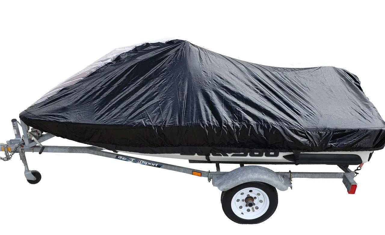 PWC Jet Ski Cover for Sea Doo Spark 3up 900 HO ACE (2017) - 420 Denier Black Gray