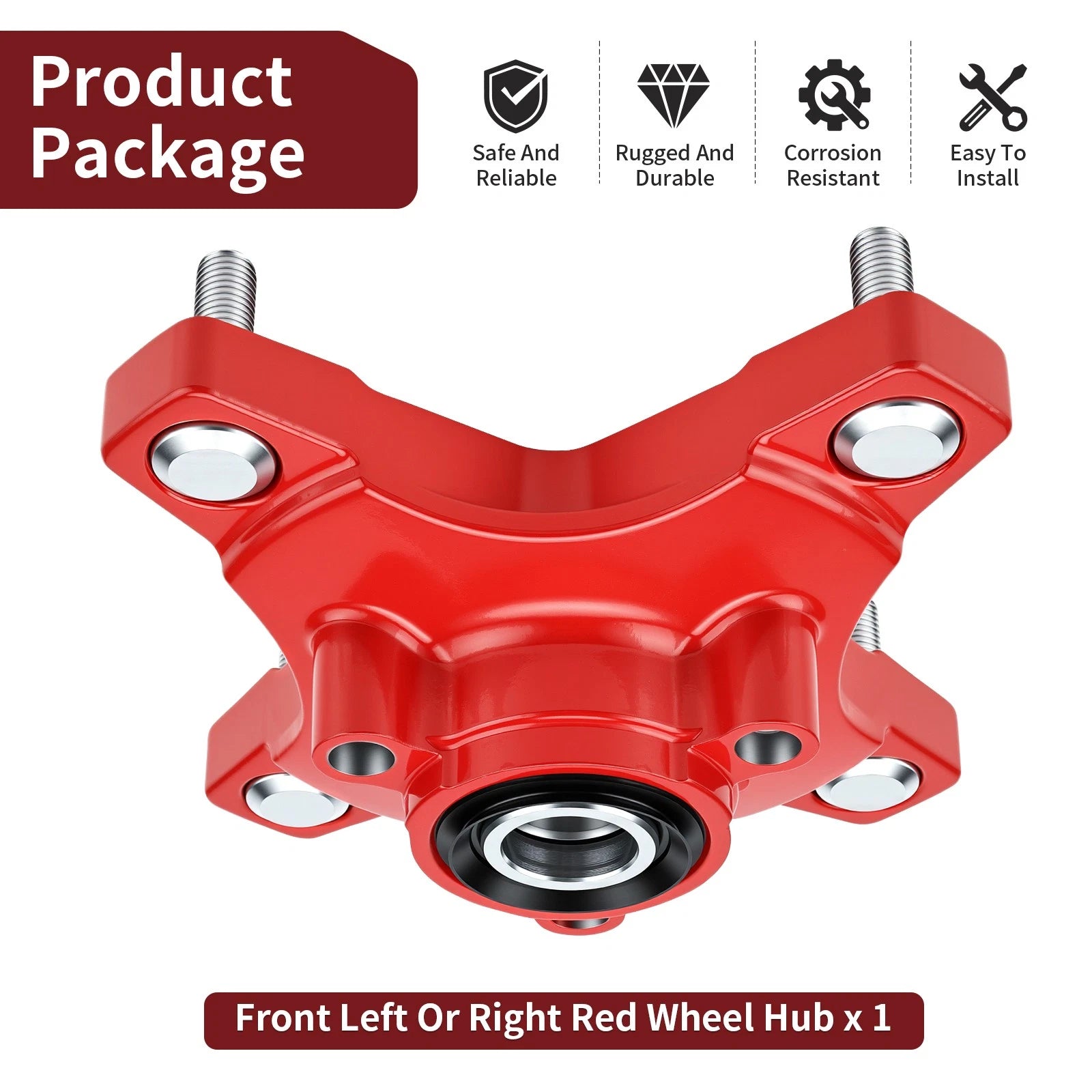 Set of 2 Red Wheel Hubs 44615-HN6-A20 for Honda TRX400X (2009–2014)