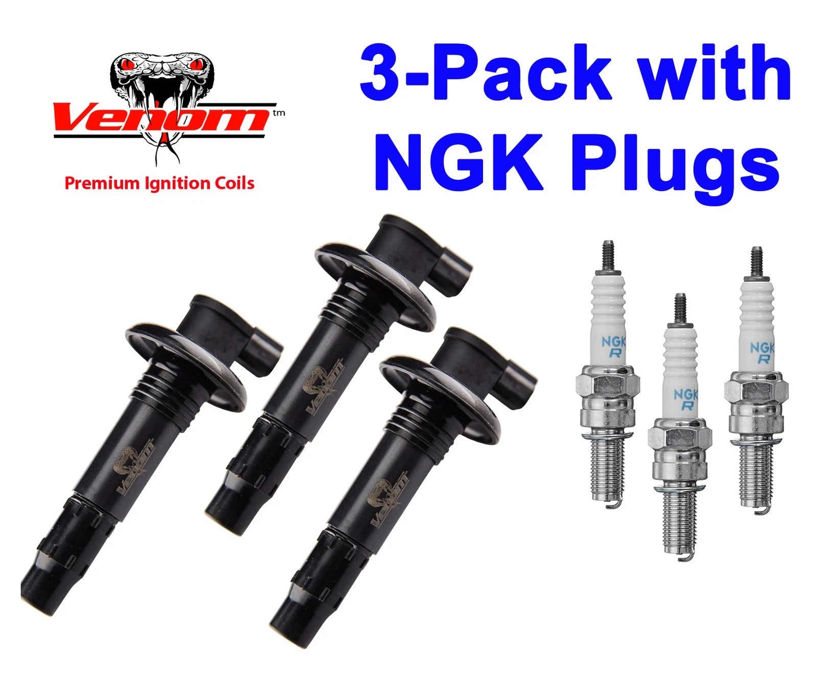 3 Pack Ignition Coil & NGK Plugs for Sea Doo 4-Tec (420664020, 290664020, 296000307)