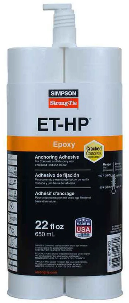Simpson 22 oz. Epoxy Adhesive w/ Nozzle and Extension – ET-HP22-N