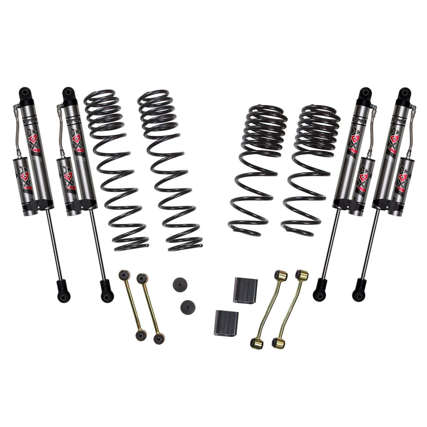 Skyjacker 2.5 in. Dual Rate Long Travel Coils Lift Kit with ADX 2.0 Remote Reservoir Shocks for 21-23 Jeep Wrangler JL Unlimited 4XE