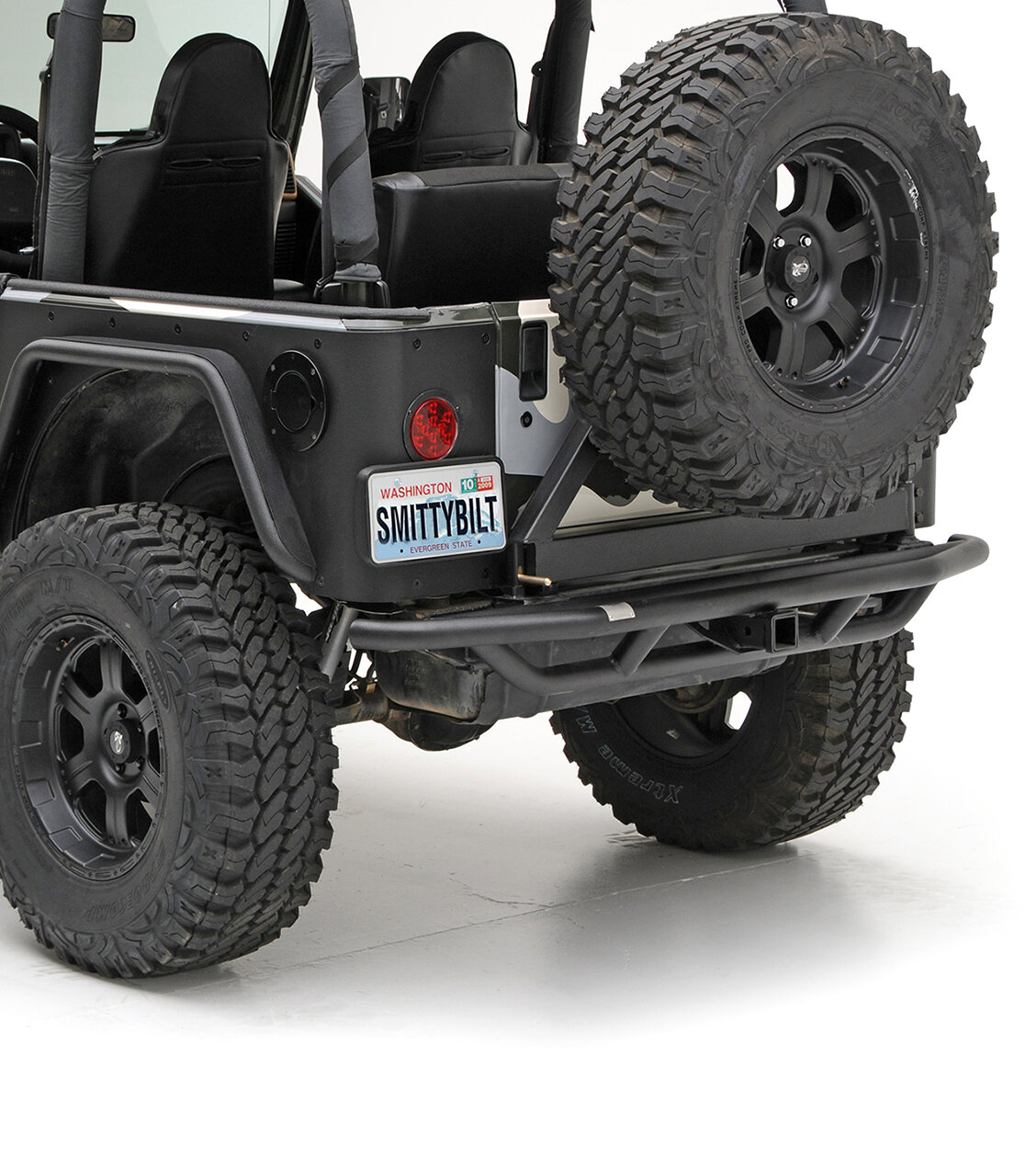 Smittybilt 76621 SRC Rear Bumper with Tire Carrier for 87-06 Jeep Wrangler YJ & TJ
