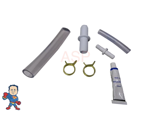 Spa Jet Body Connection Kit – 6″ 3/4″ & 4″ 3/8″ Tubing w/ Barbed Fittings & Clamps