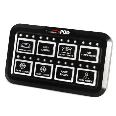 sPOD 8-800-HDADD Add-On HD Switch Panel 8-Circuit Systems - Universal