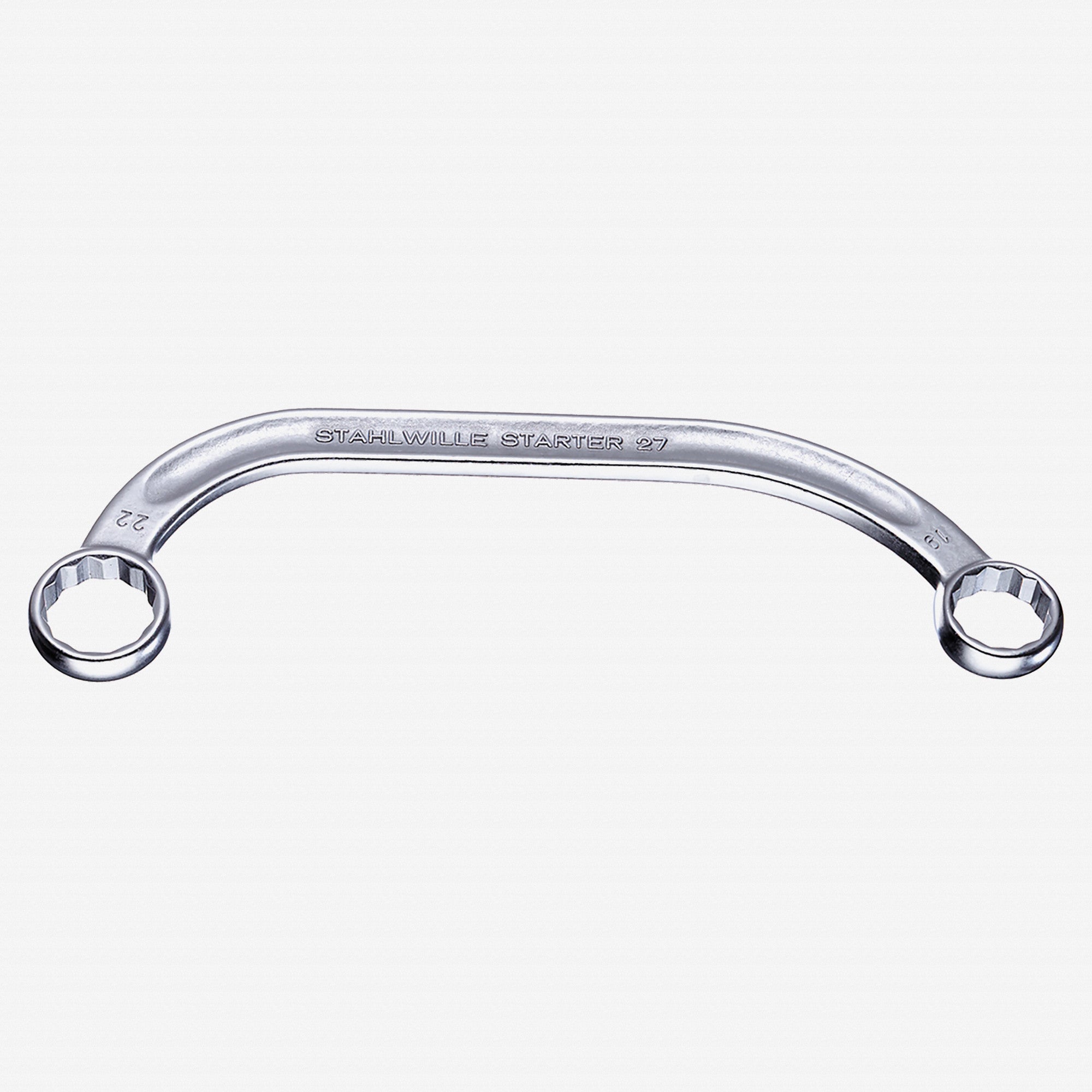 Stahlwille 27 Double Ended Ring Spanner STARTER (Half-Moon), 19 x 22 mm