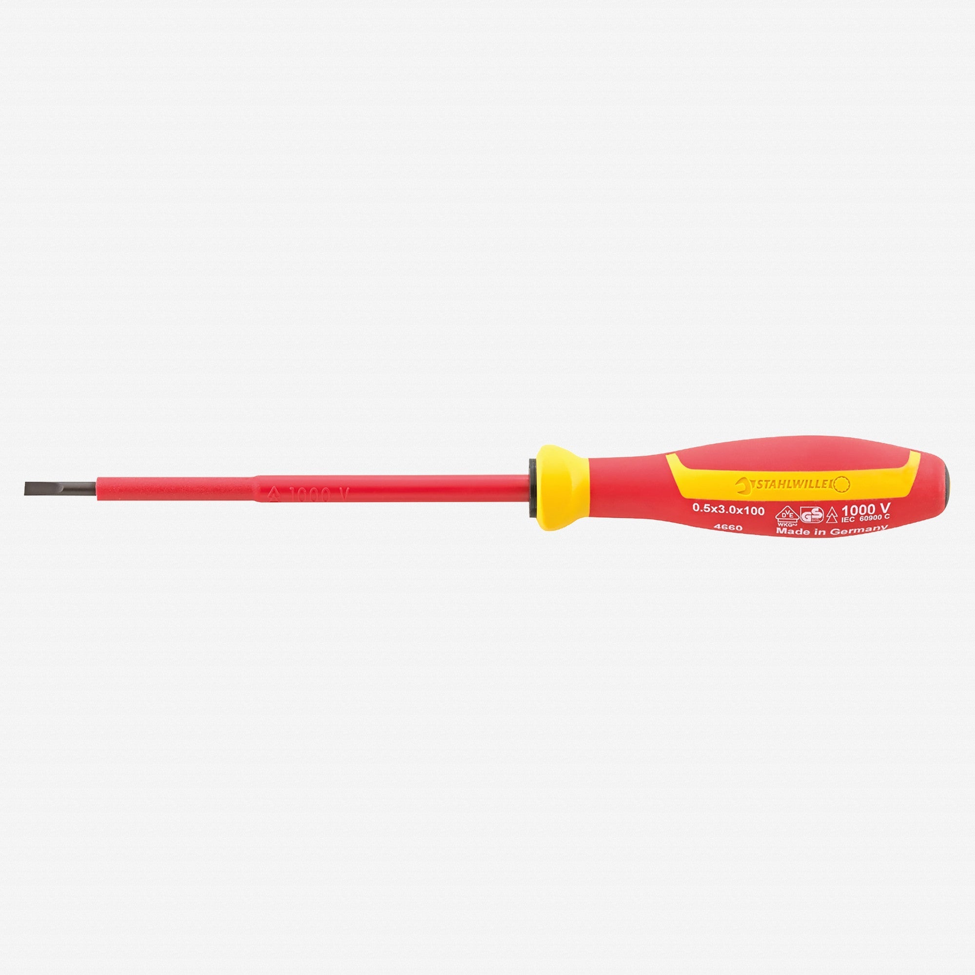 Stahlwille 4660 Insulated Slotted Screwdriver VDE DRALL+, 5.5 x 125mm