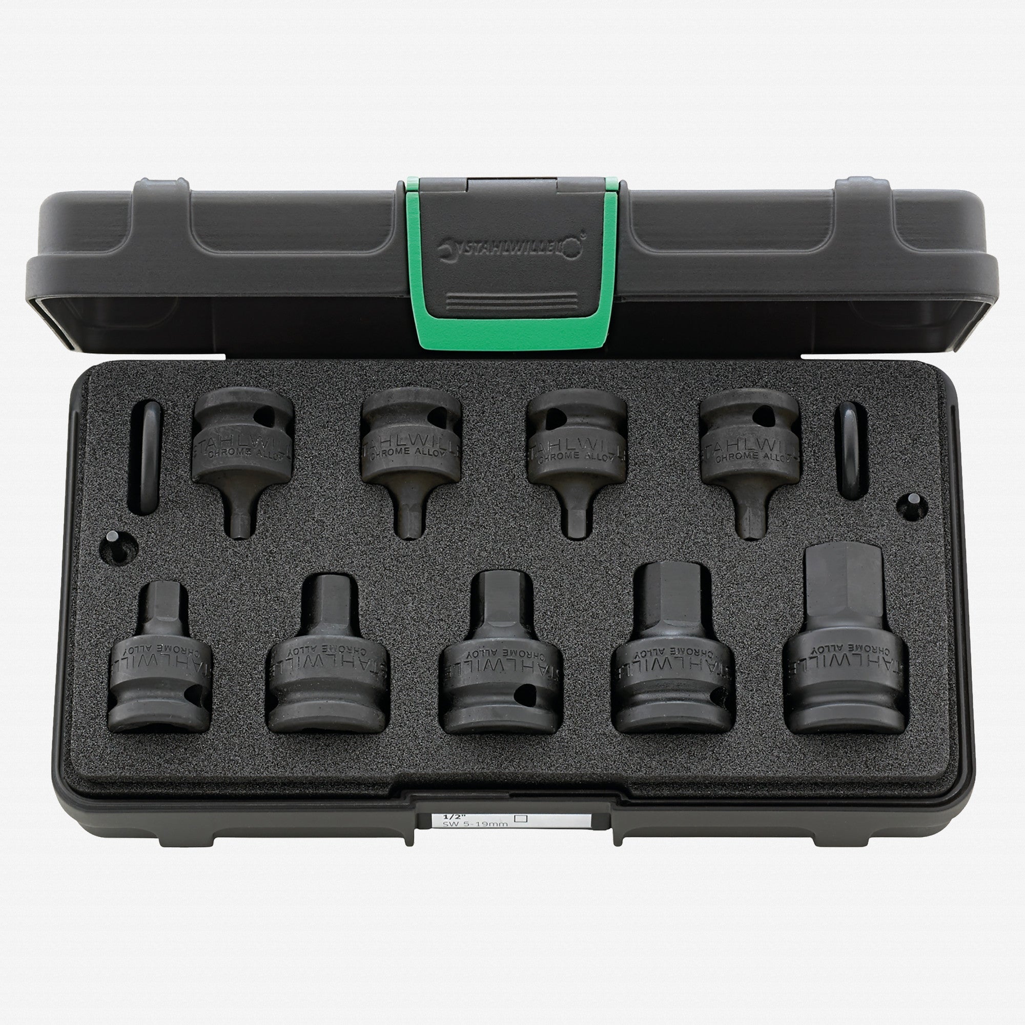 Stahlwille 54IMP/9 IMPACT Internal Hex Socket Set, 1/2" Drive, Metric, 13 Pieces