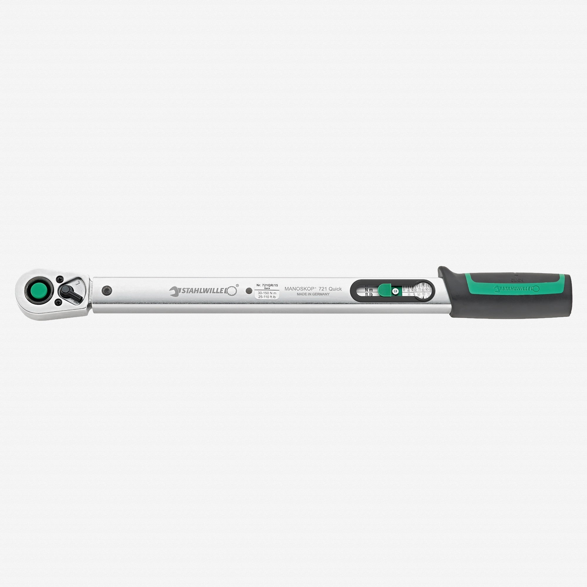 Stahlwille 721QR Quick Standard MANOSKOP Torque Wrench, 1/2" Drive, 30-150 Nm