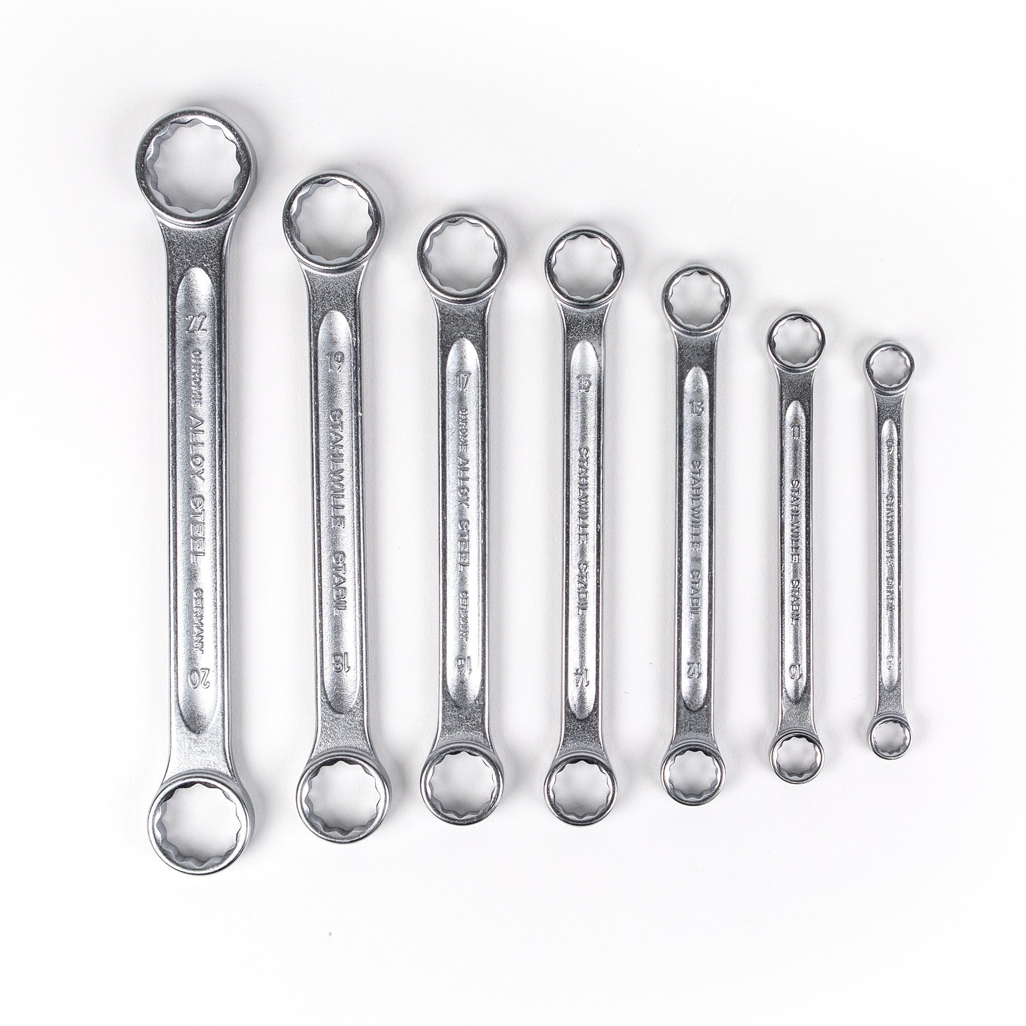 Stahlwille STABIL 21/7 Double-ended Ring Spanner Set, Metric, 8 - 22 mm, 7 Pieces
