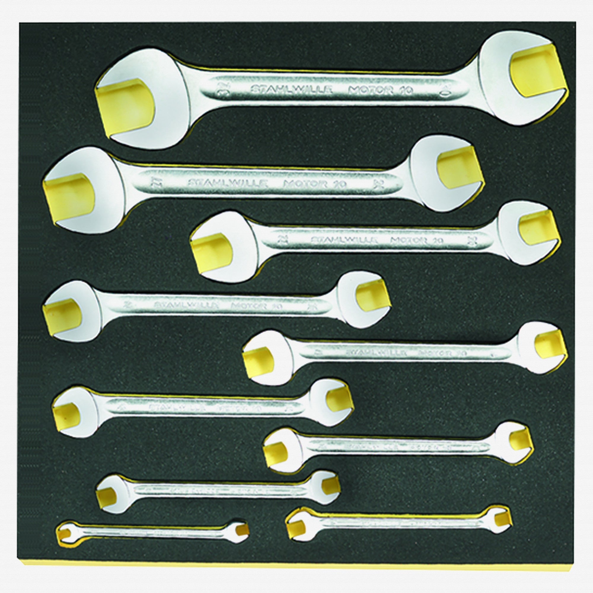 Stahlwille TCS 10/10, 6x7-30x32 mm Double Open End Wrench Set in TCS Inlay, 10 Pieces