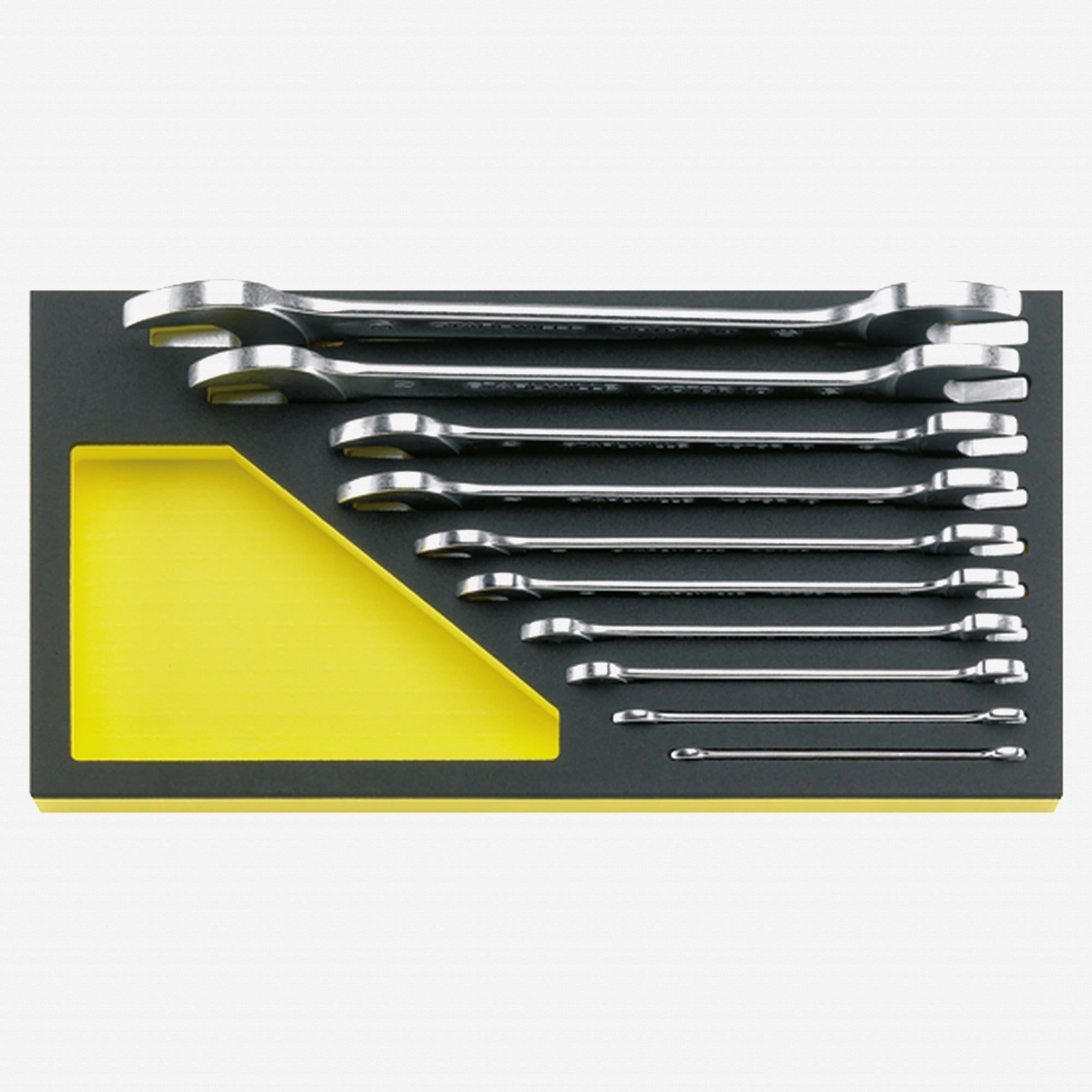 Stahlwille TCS 10/10, 6x7-30x32 mm MF Double Open End Wrench Set in TCS Inlay, 10 Pieces