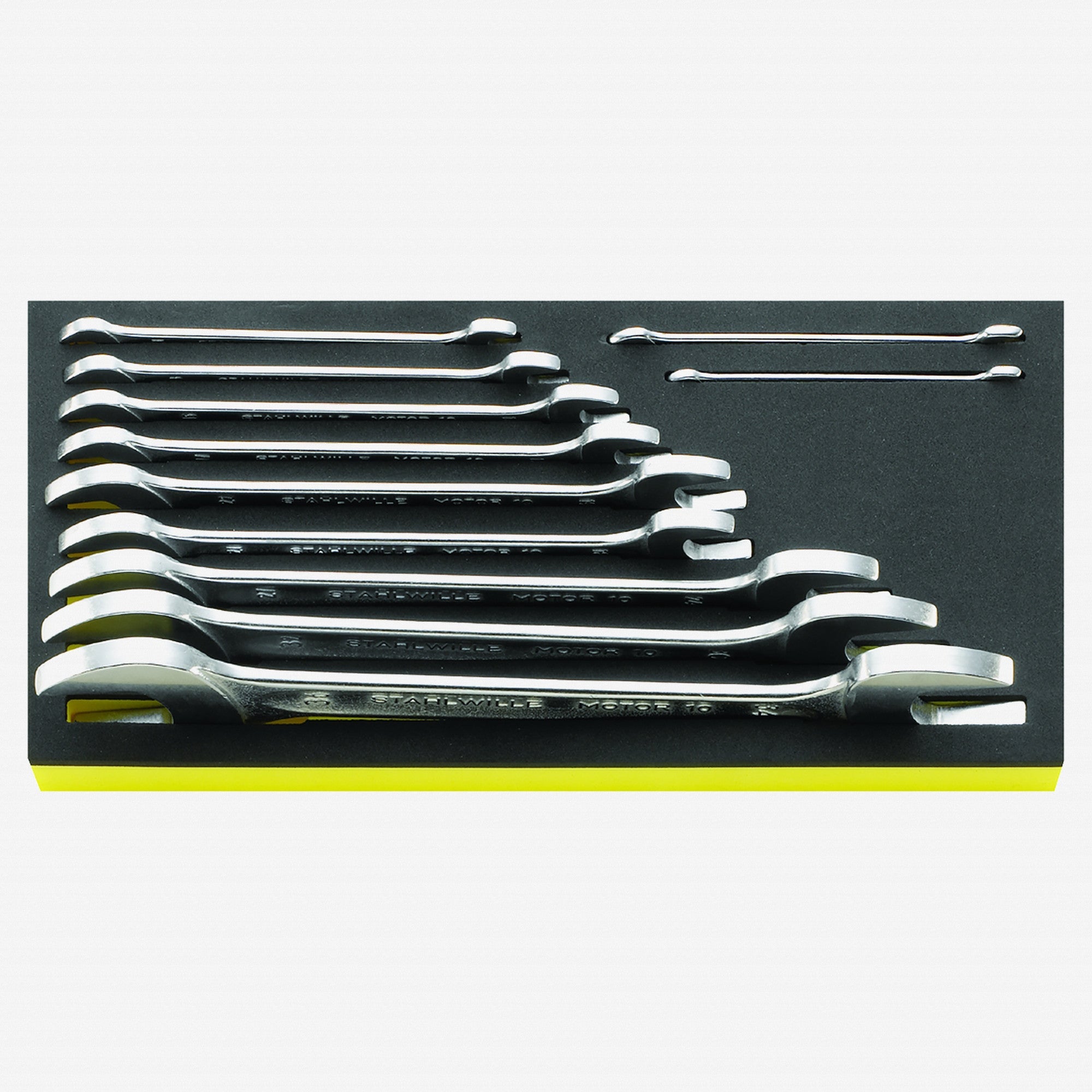 Stahlwille TCS 10/11, 6x7-34x36 mm Double Open End Wrench Set in TCS Inlay, 11 Pieces