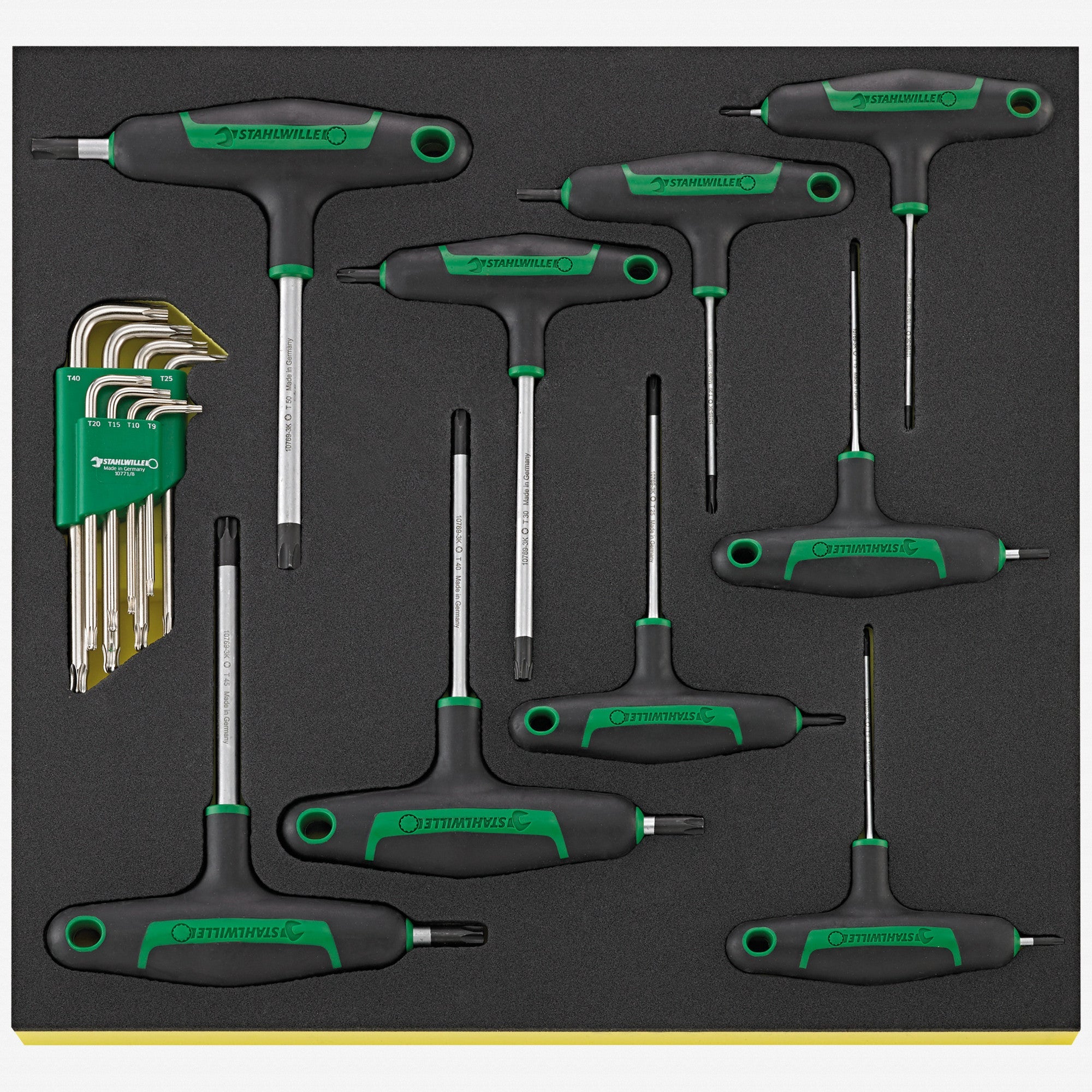 Stahlwille TCS 10769+10771/17 TORX L-keys and T-handles in TCS Inlay