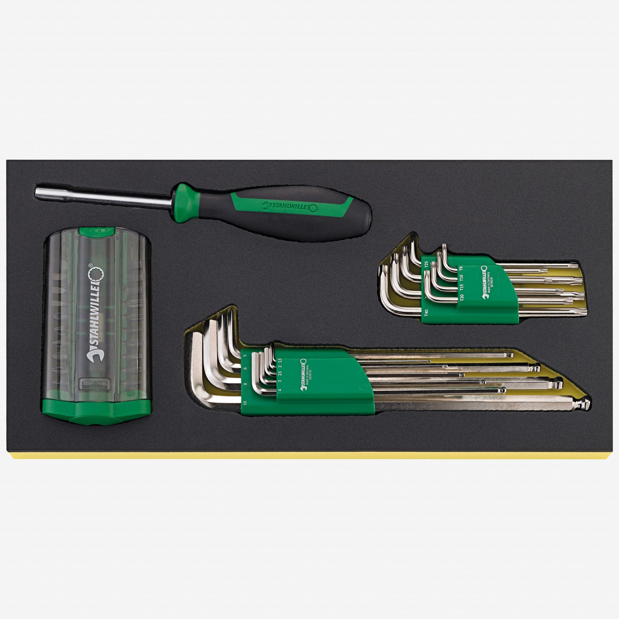 Stahlwille TCS 1201/4000/10766/38 Metric L-keys and Bit Set in TCS Inlay