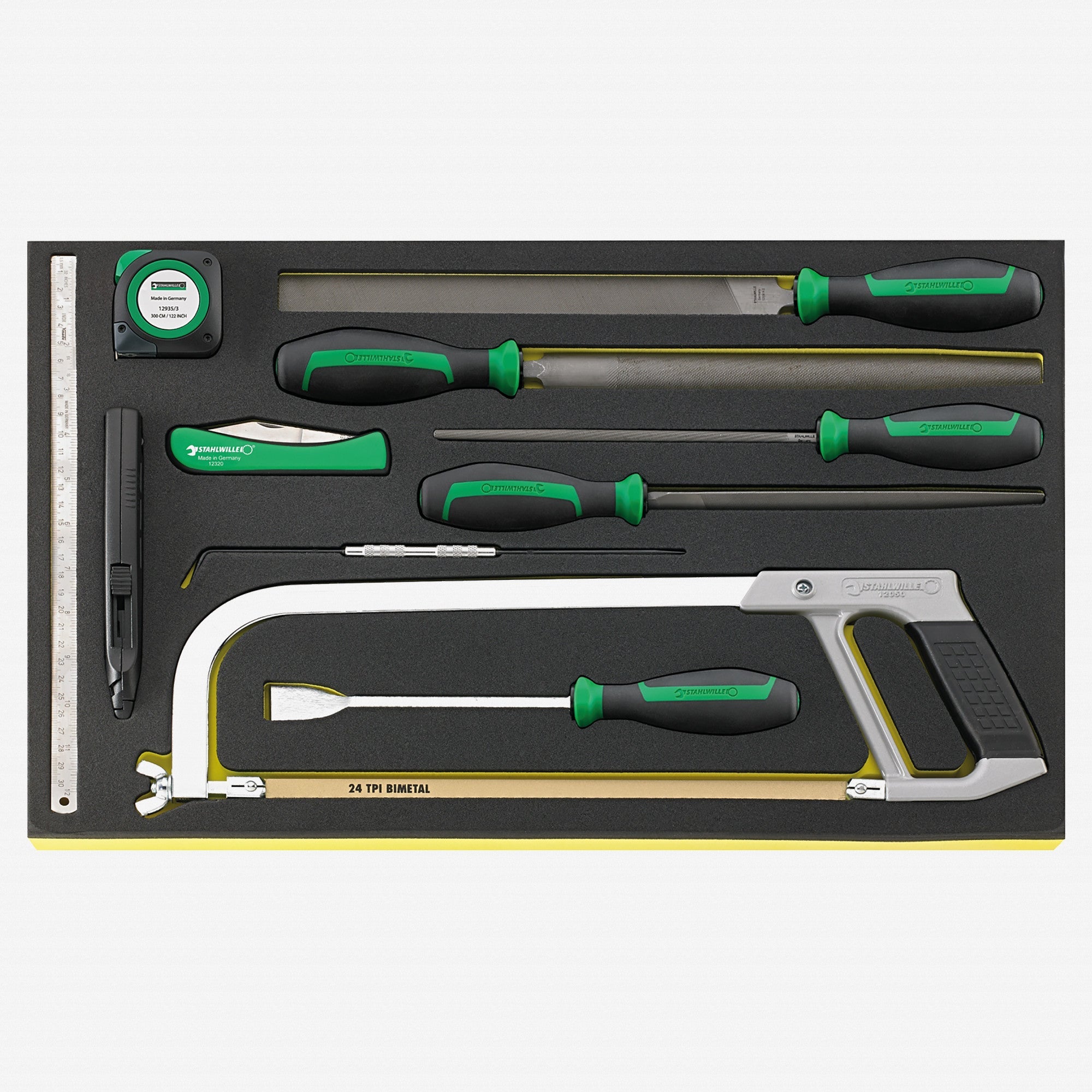 Stahlwille TCS 12025-13110/11 Files and Saw Set in TCS Inlay, 11 Pieces