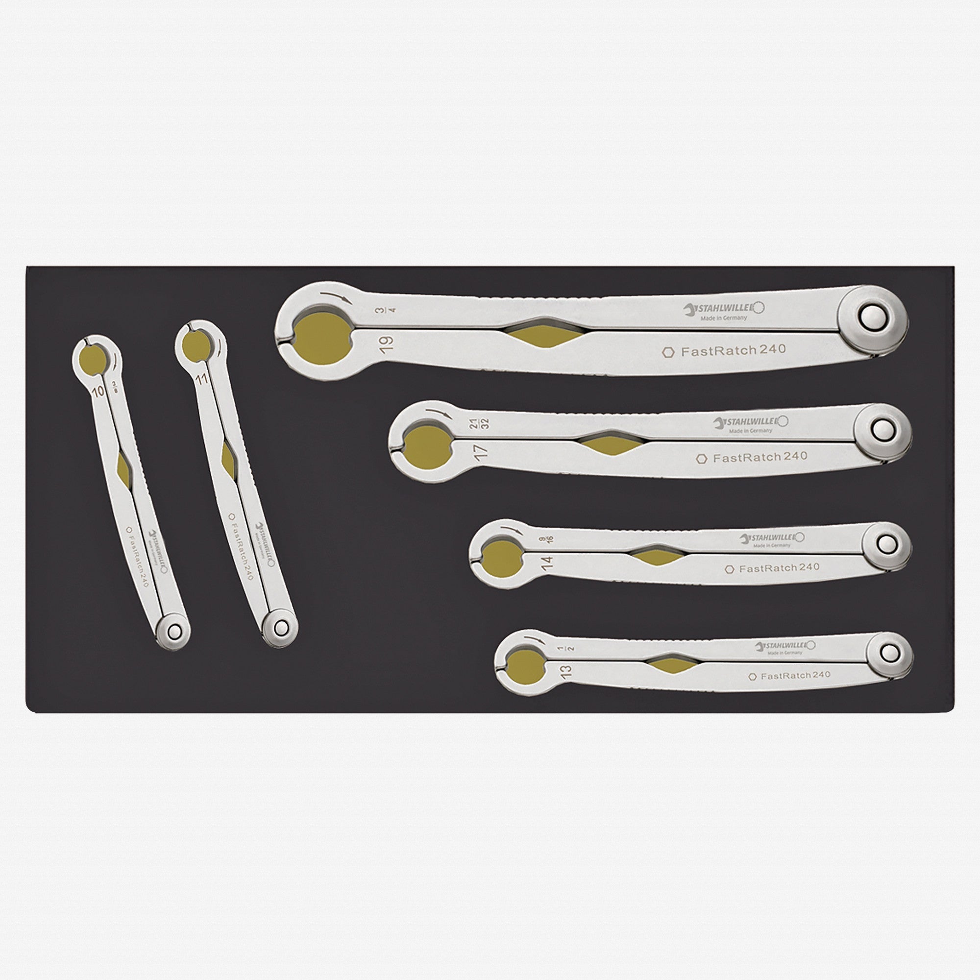 Stahlwille TCS 240/6 FastRatch Ratcheting Wrench Set in TCS Inlay, 6 Pieces